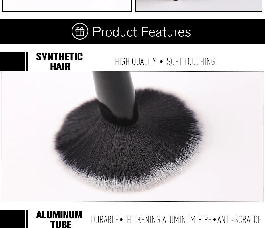 Sombra para os Olhos Conjunto de Cosméticos Zoreya Marca Preto Angulado Blush Crueldade Livre Maquiagem Escovas Confortável Sintético pó Corretivo 7 Pçs 6 Zoreya marca preto angulado blush crueldade livre