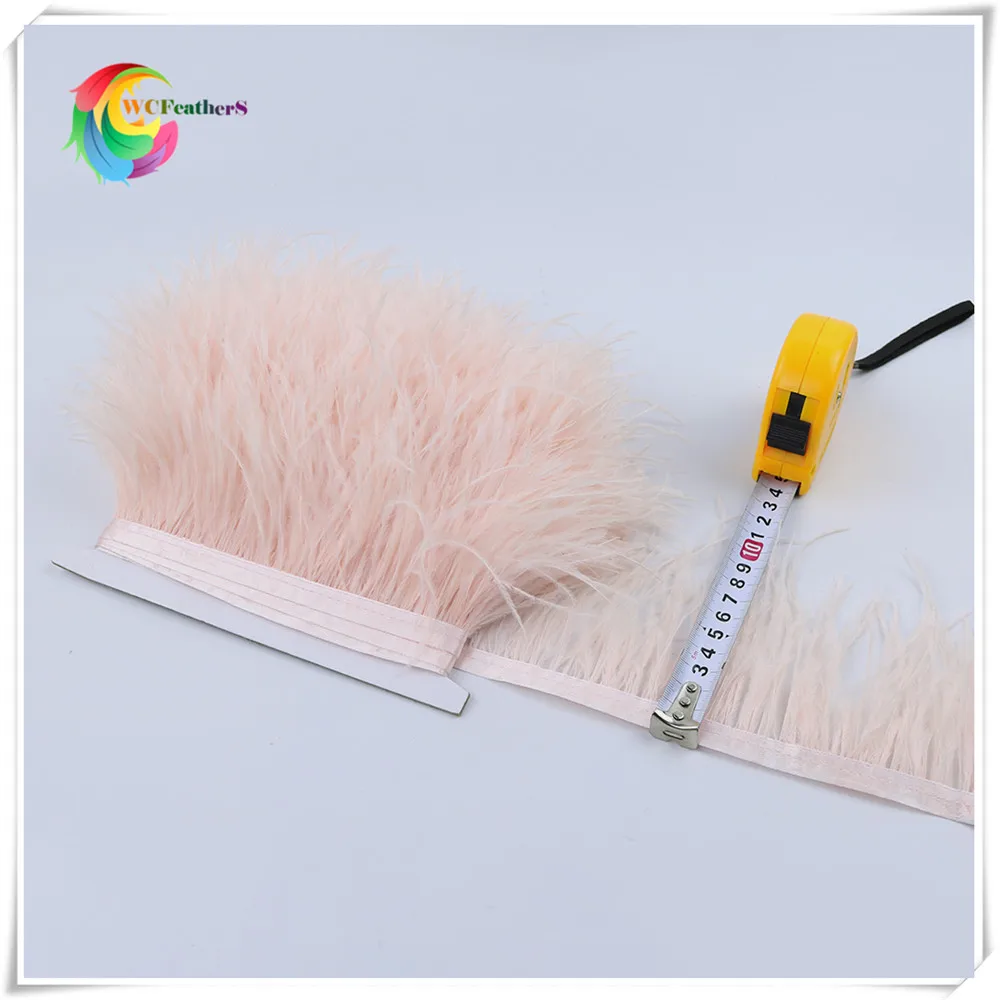 Wholesale 2 meters 8-10CM Ostrich feather Trims for skirt/dress/costume Sewing Ribbon Decorative feathers Lace