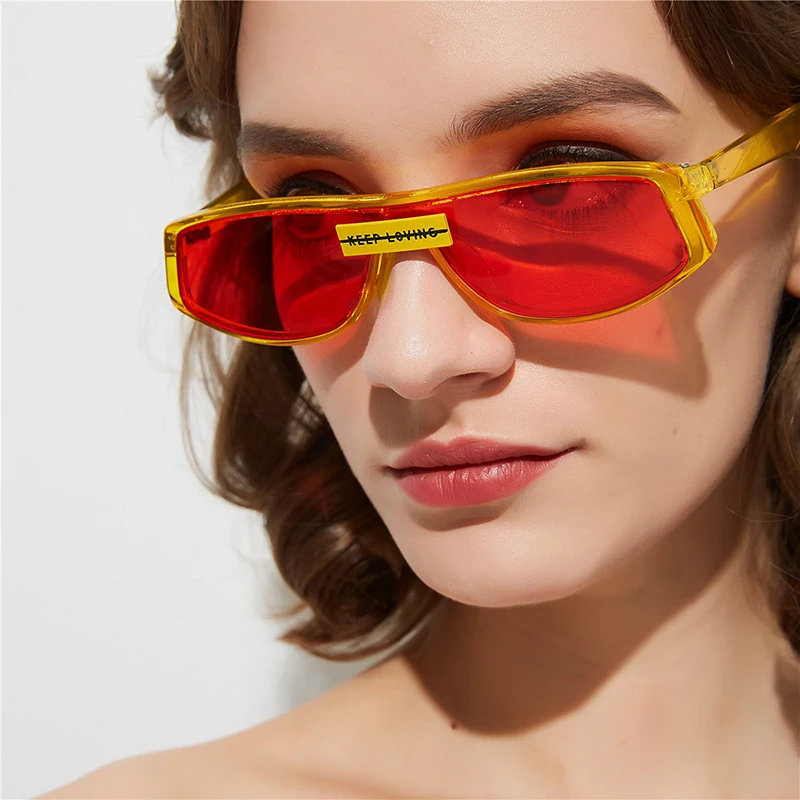 

Vintage small candy color sunglasses women keep loving retro rectangle sun glasses men female shades fashion oculos UV400