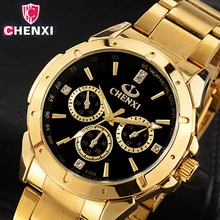 CHENXI Luxury Gold Men s font b Watches b font Unique Business Dress Wristwatch for Man