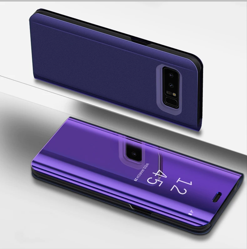 Роскошный кожаный чехол книжка Smart View Чехлы для samsung Galaxy S9 S8 плюс телефона