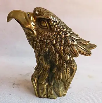 

YM 305 decoration bronze factory Pure Brass Antique Elaborate Vivid Chinese Brass Lucky Eagle Head Statue
