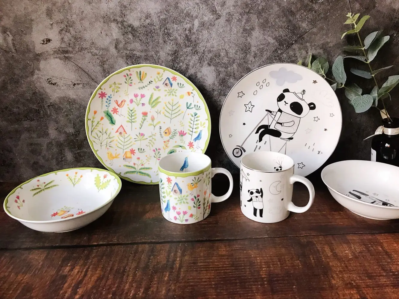 

Ceramic KIDS Series Tableware Panda Garden Flat Plate Bowl A Few Kitchen Dish Tool Tableware Gift Afternoon Tea Gift