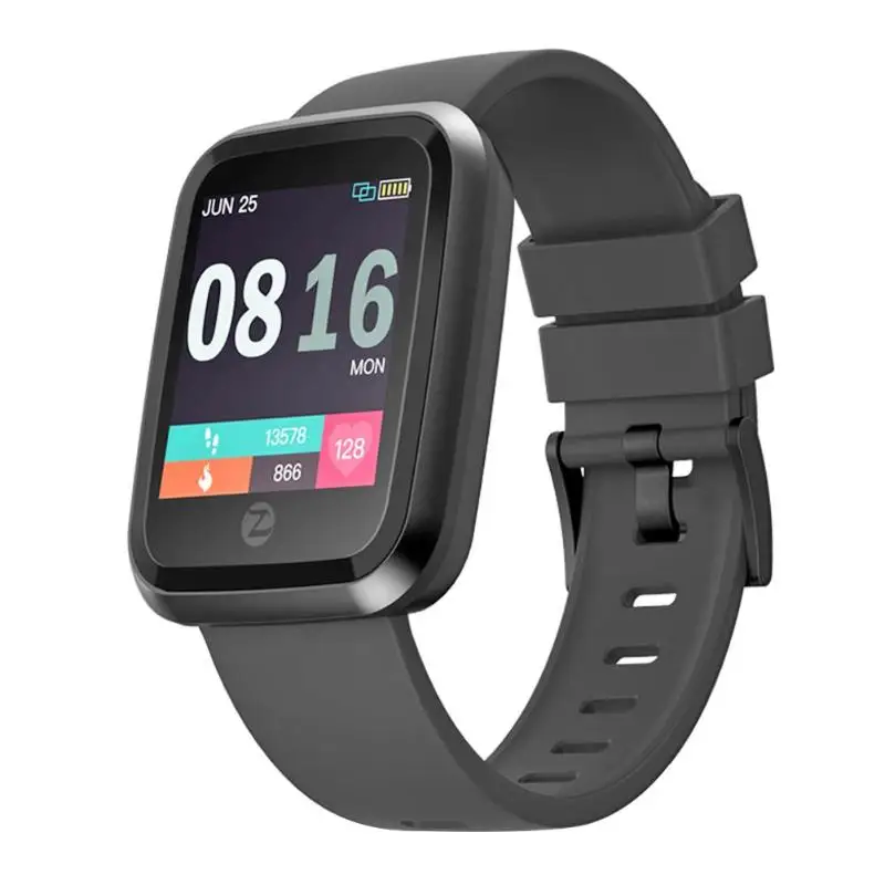 Черный Zeblaze Crystal 2 Smartwatch IP67 водонепроницаемые носимые устройства монитор сердечного ритма 1,29 дюймов Смарт-часы для телефонов Android IOS - Цвет: Черный