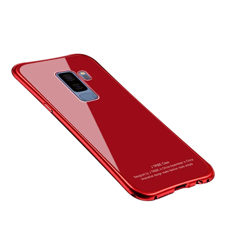 Portefeuille For Galaxy S9 Aluminum Metal Shockproof Bumper Frame Case Tempered Glass Back Cover for Samsung S8 Plus Note 8 Capa (5)