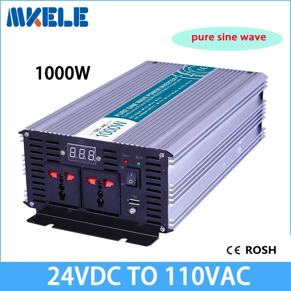 

MKP1000-241 pure sine wave 1000w inverter solar power inverter dc 24v to ac 110vac LED Display voltage converter