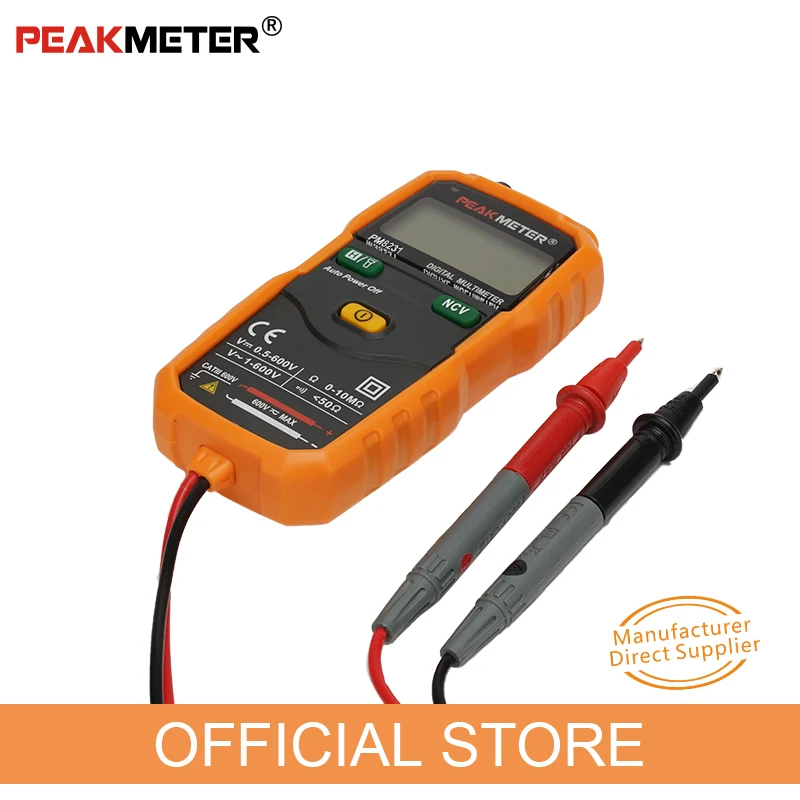 Цифровой мультиметр PEAKMETER PM8231 умные мультиметры Бесконтактный Мини Авто DC AC Сопротивление напряжения NCV тестер