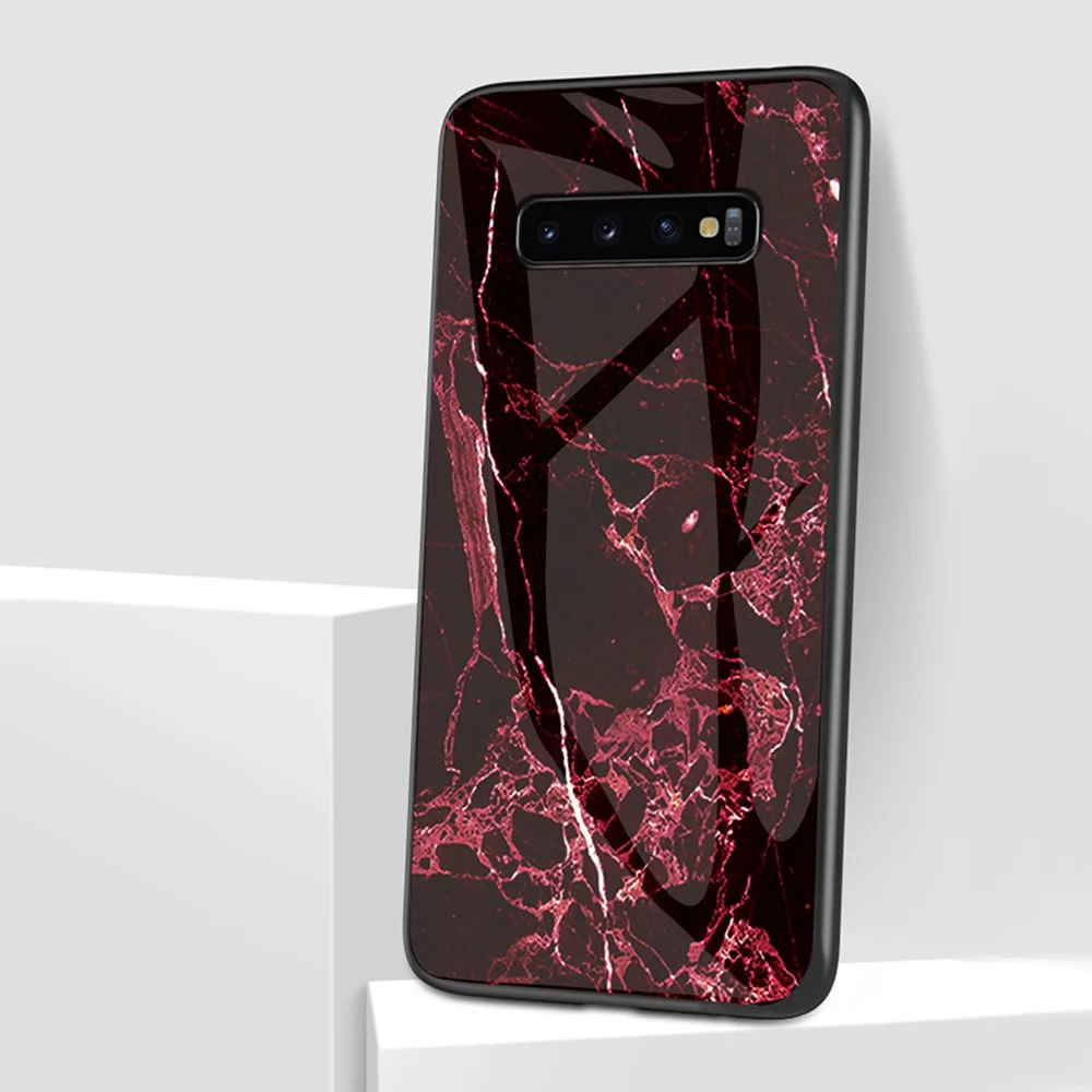 Чехол из закаленного стекла для Samsung Galaxy A50 A70 чехол под мрамор S8 S9 S10lite