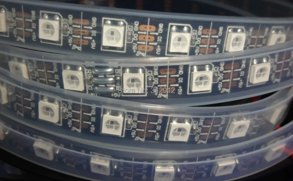 4m DC5V WS2812B BLACK PCB led pixel srip IP68 60pcs WS2812B/M с 60 пикселями|pcb industrial|pcb distributorpcb test |