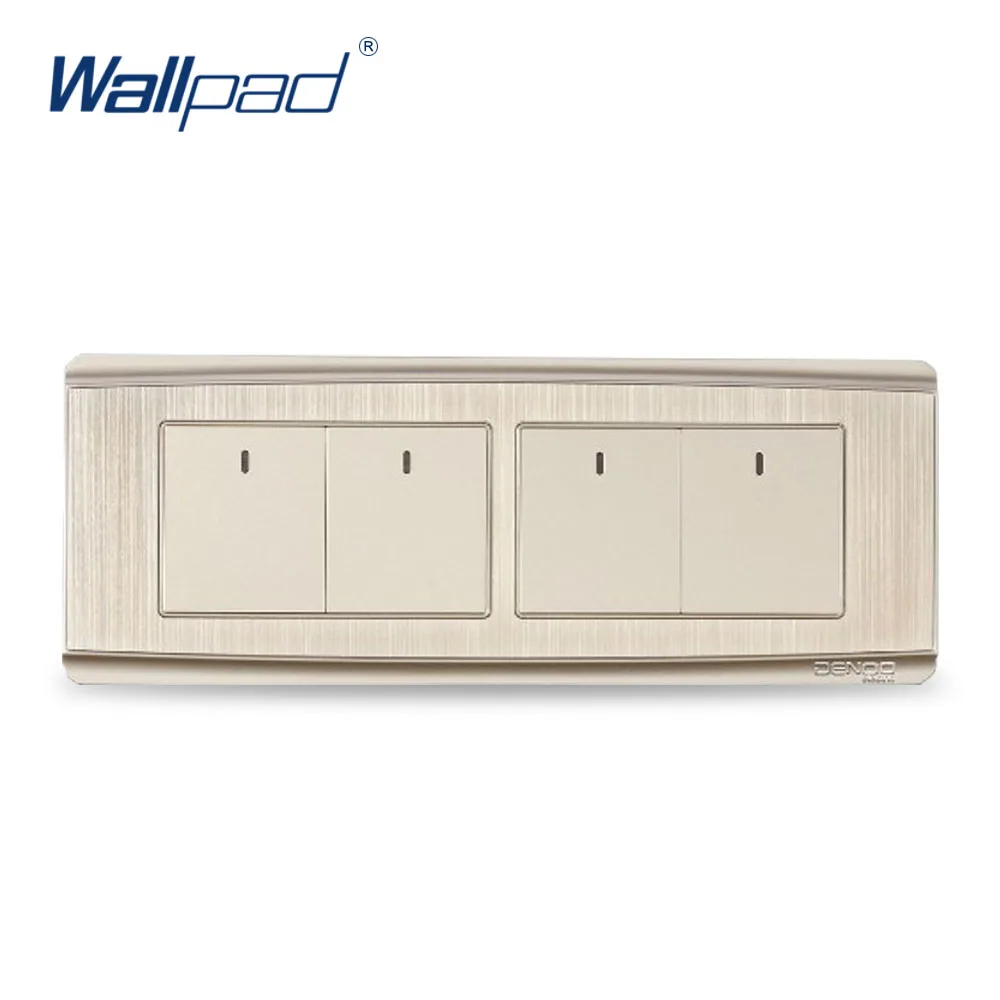 4 Gang 2 Way Wallpad Luxury Wall Switch Panel LED Indicator One Side
