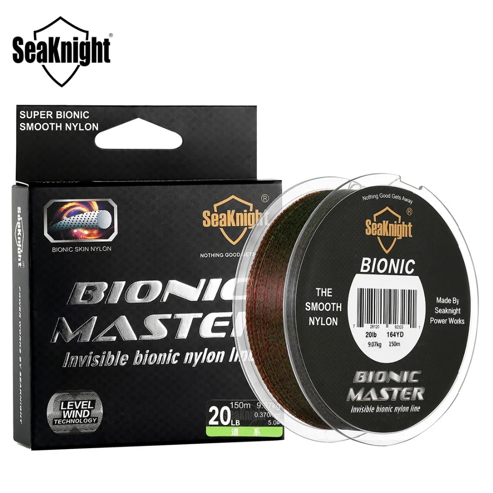 SeaKnight BIONIC MASTER 150 м точечная леска гладкая невидимая японская леска 2-25LB камуфляжная Морская Рыбалка снасти