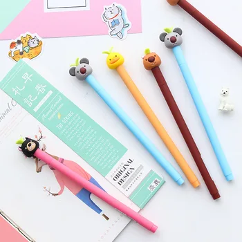 

2X Korean Cute Grass Animals Raccoon Gel Pen Writing Signing Pen School Office Supply Student Stationery Rewarding