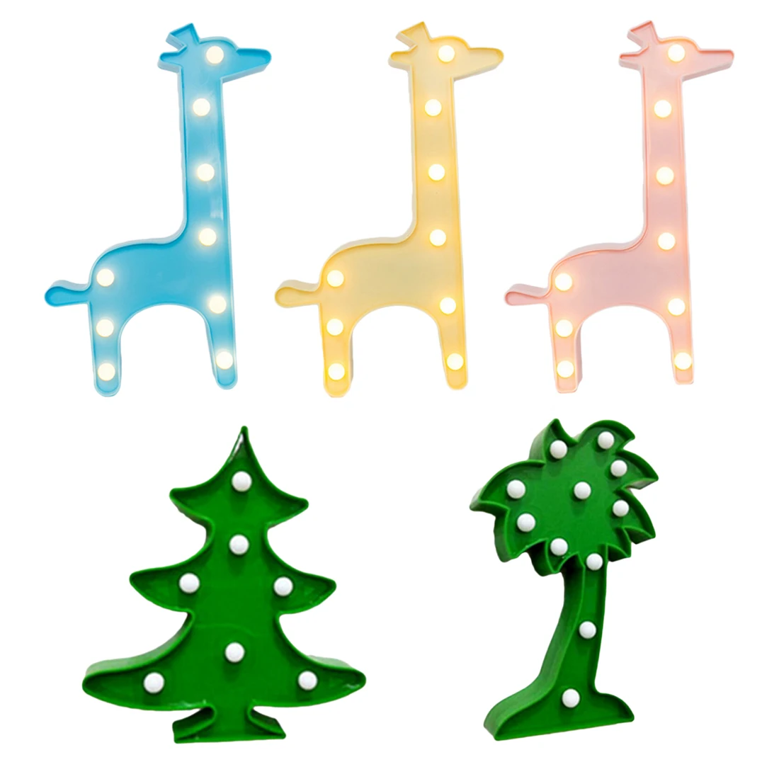 

3D Colorful Animal LED Night Lights Cute Giraffe Christmas Tree Shape Bedside Table Lamp For Kids Toy Children's Day Gift