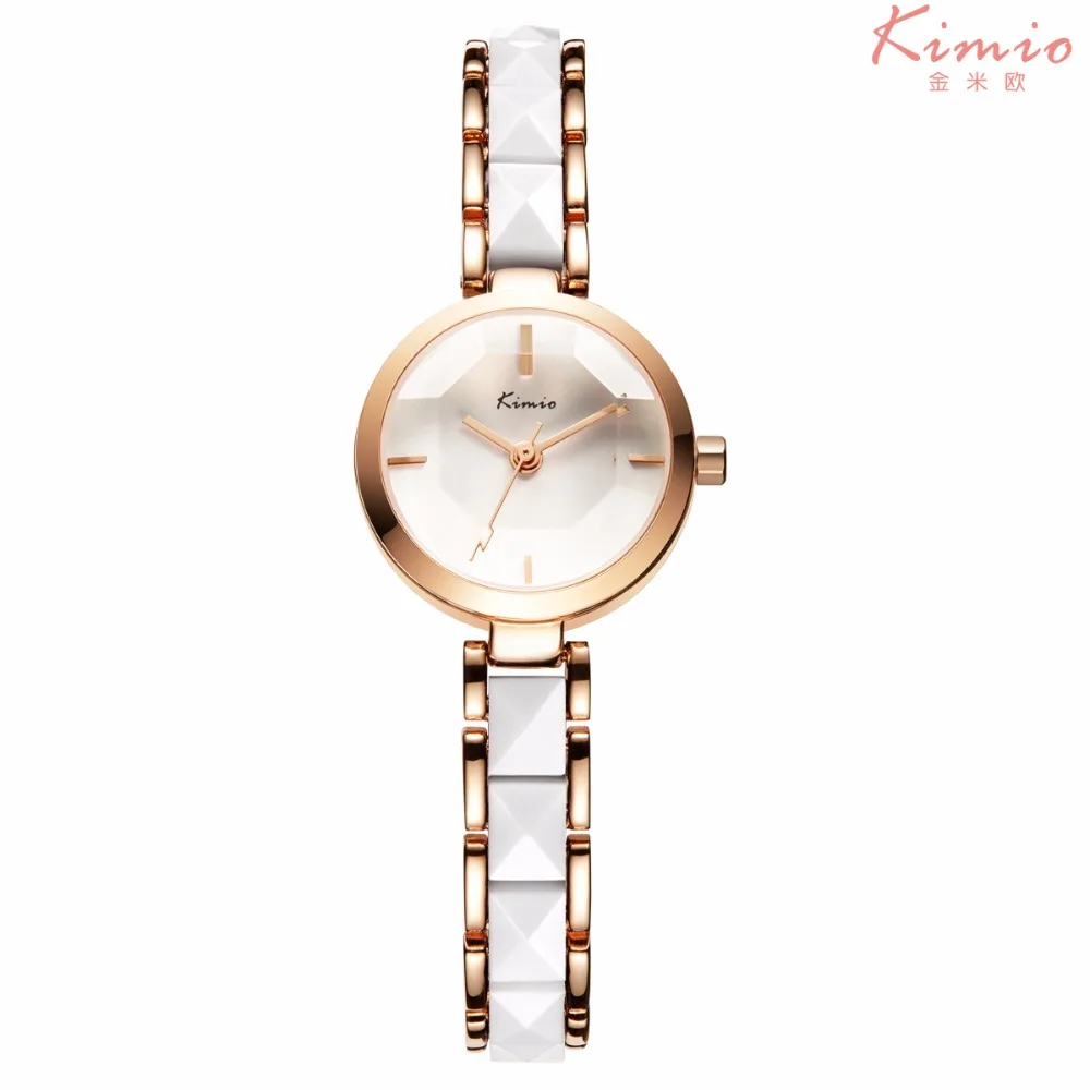

KIMIO NEW Brand Imitation Ceramic Gold Watches Women Fashion Watch Luxury Quartz-watch Wristwatches Women's Watches For Women