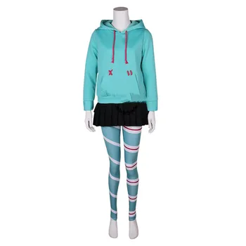 

Vanellope Cosplay Wreck it Ralph Clothes Suit Halloween Cosplay Costume For Kid Drop Ship