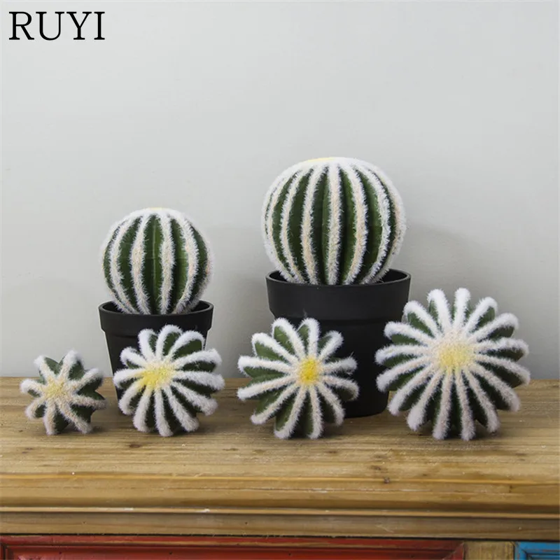 

Simulation cactus ball plant artificial fake green plant 4 size choose wedding home decoration office table Christmas decor 1pcs