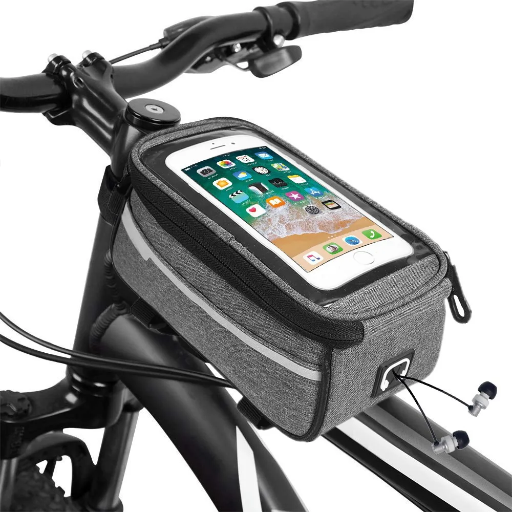 Bike Phone Bag Bicycle Frame Bike Handlebar Bags with Waterproof Touch Screen