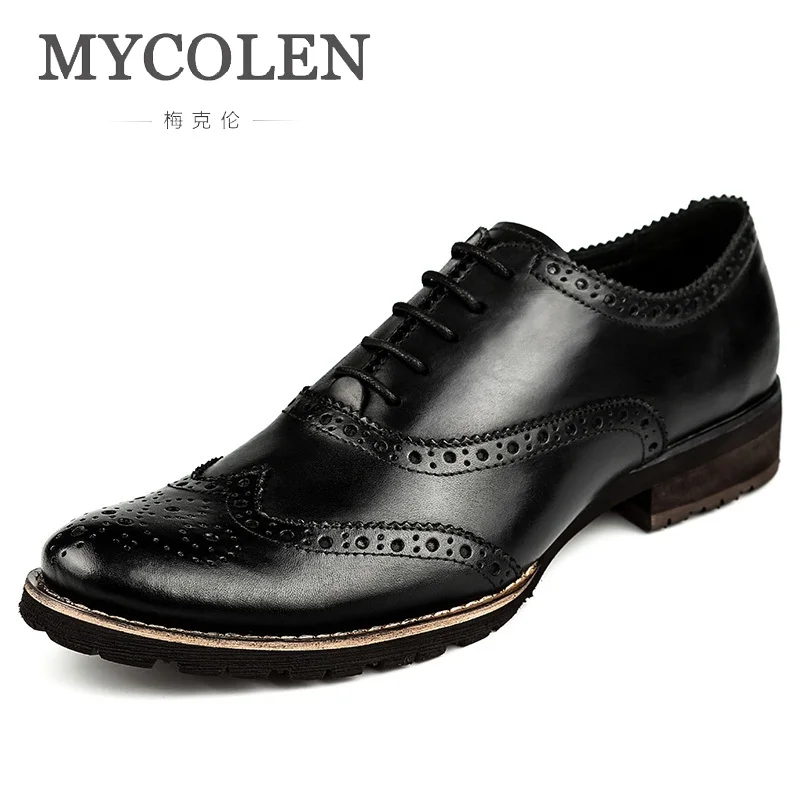 

MYCOLEN Business Wedding Oxfords Shoes For Men Luxury Patent Leather Shoes Brogues Lace Up Men Dress Shoes Herren Schuhe