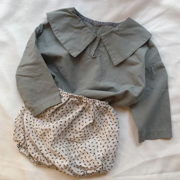 

2019 Japan&korean Toddler Kids Girls Boys Blouse Linen Clothings Autumn Kids Clothes
