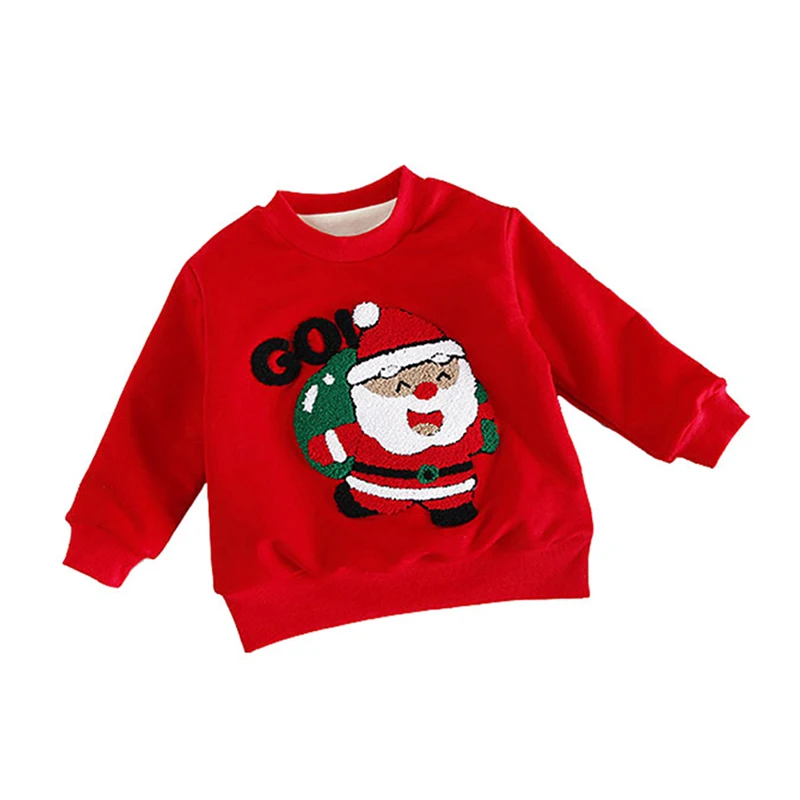 

2-5Y Children's Christmas Costumes Baby Girls Sweatshirt Autumn Winter Long Sleeve T-Shirt Toddler Boys Sweater Kids Top Clothe