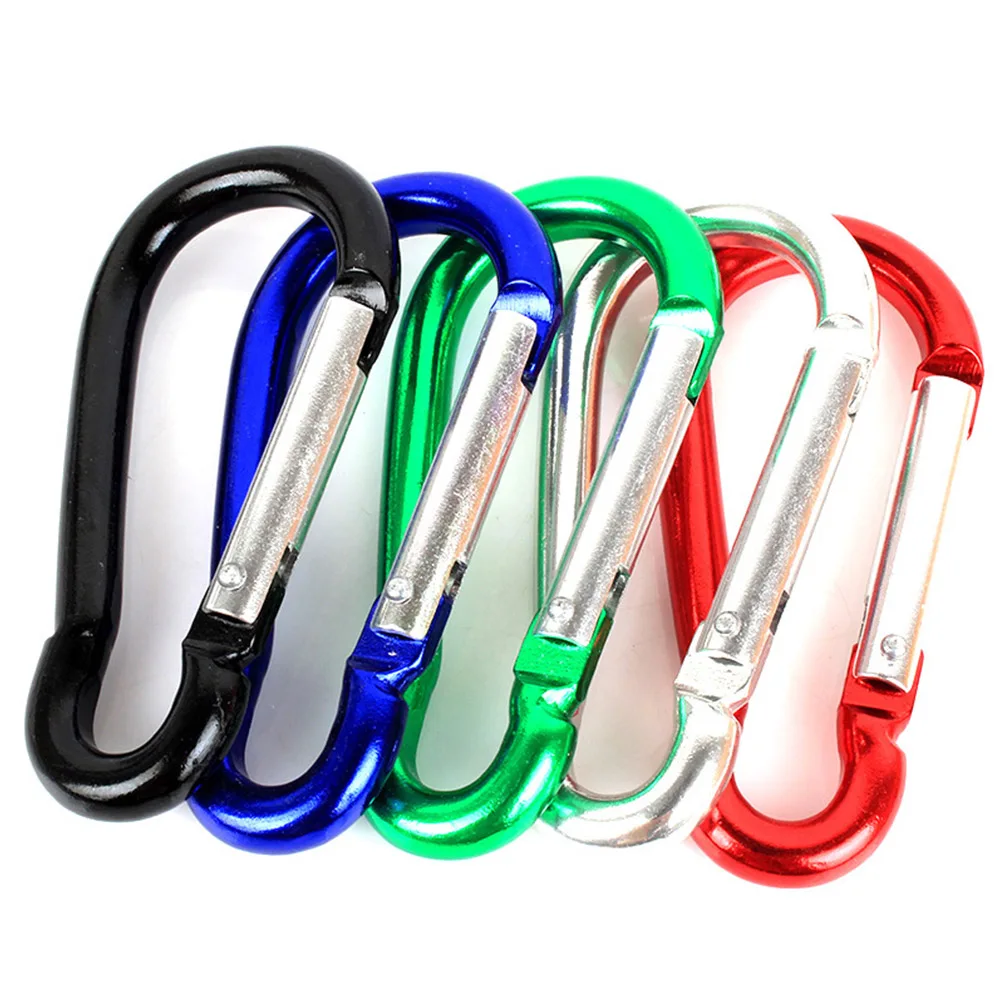 

5Pcs Carabiner Hook Mosquetao Multicolors D-shaped Aluminum Alloy Flat Small Hiking Quick Release Carabin Small Karabiner