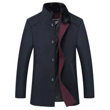 Новый Стенд Воротник Средней Длины Шерсть Пальто Slim Fit Куртки Мужские 50% Шерсть Ткань Толстые Теплые Палто Для Мужчин