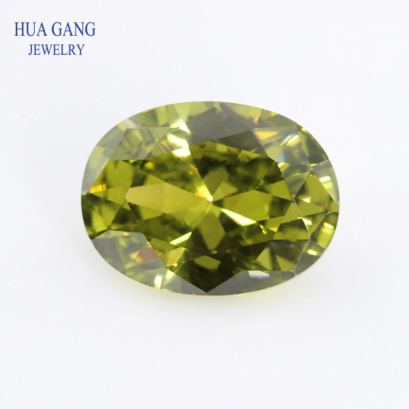 

Size 2x3~18x25mm Oval Shape Cut 5A Olive Green CZ Stone Synthetic Gems Cubic Zirconia For Jewelry Wholesale Free Shipping