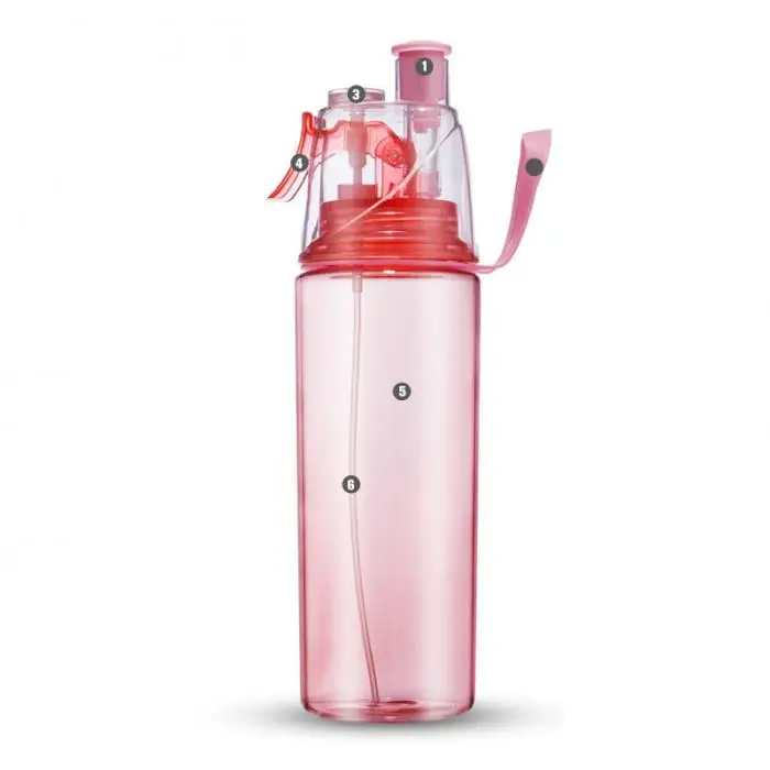 2pcs 600ml Outdoor Sports Climbing Cycling Atomizing Mist Spray Water Bottle SMN88