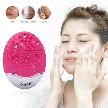 

Electric Silicone Facial Cleansing Brush Ultrasonic Vibration Massage USB Rechargeable Soft Waterproof Face Cleaner Beauty Tool