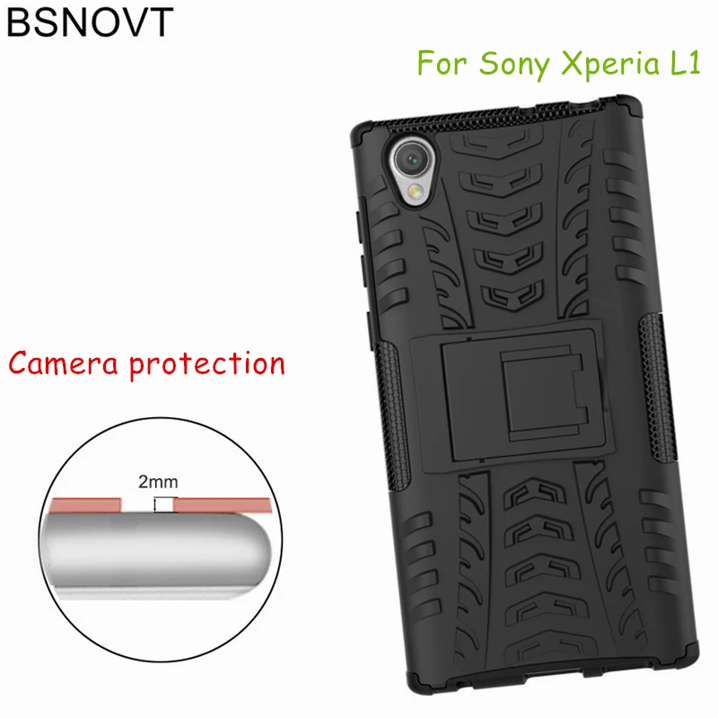 BSNOVT для Sony Xperia L1 чехол двухслойный армированный держатель телефона Fundas 5 5&quot |