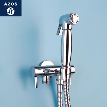 

Azos Bidet Faucet Pressurized Sprinkler Head Brass Chrome Cold Water Two Function Toilet Practical Bathroom Round PJPQ008B