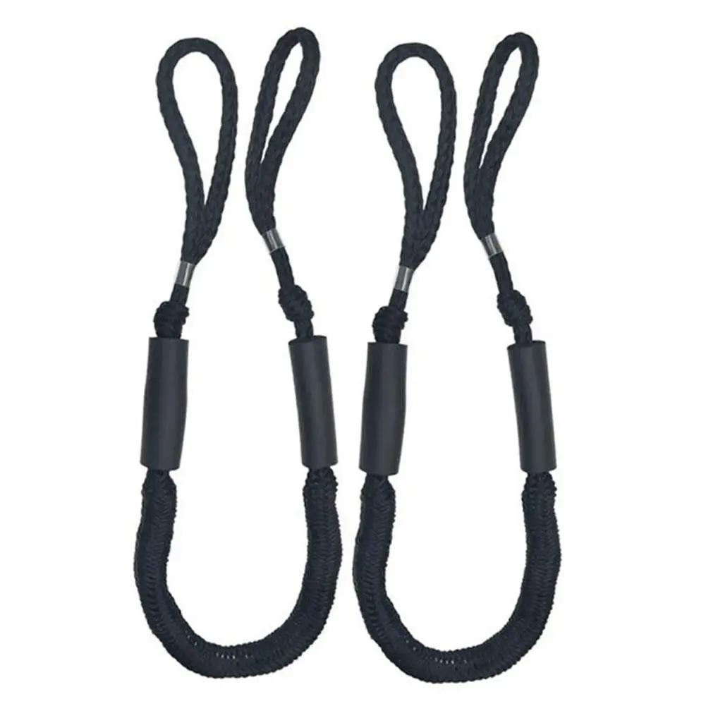 2 Pack Marine Bungee Cord Rope Boat Dock Line Outdoor Shock Absorb Stretchy Anchor Mooring Rope Dock Twisted Braided Rope Dock Ties Cleat Pylon Docking Stretch Snubber Slide Adjust Predator Buoy Line