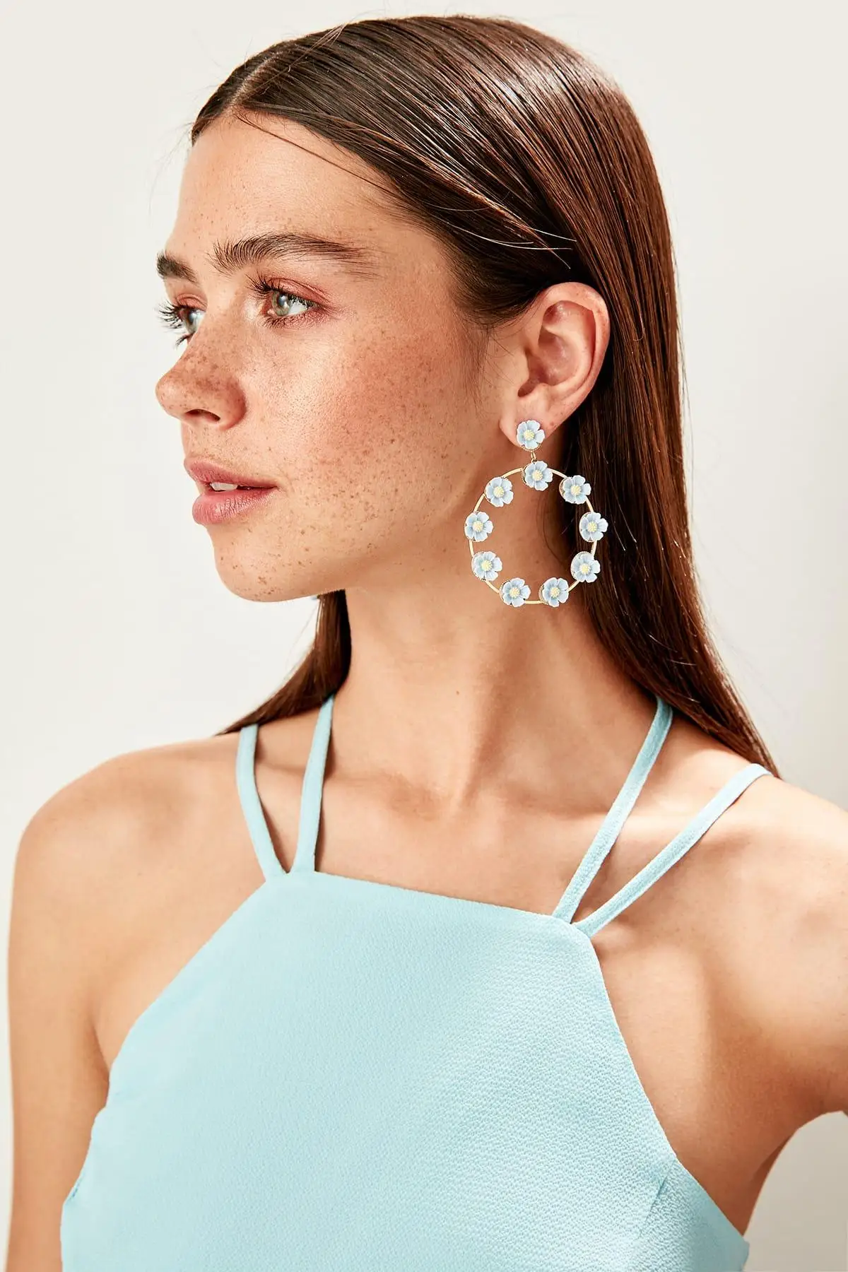 Trendyol Mavi Платье с бретелькой через шею TWOSS19LJ0357|Платья| |