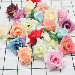10 шт. 5 см Искусственный цветок розы голова для свадебной вечеринки домашние украшения для комнаты DIY отделка для обуви шапки аксессуары