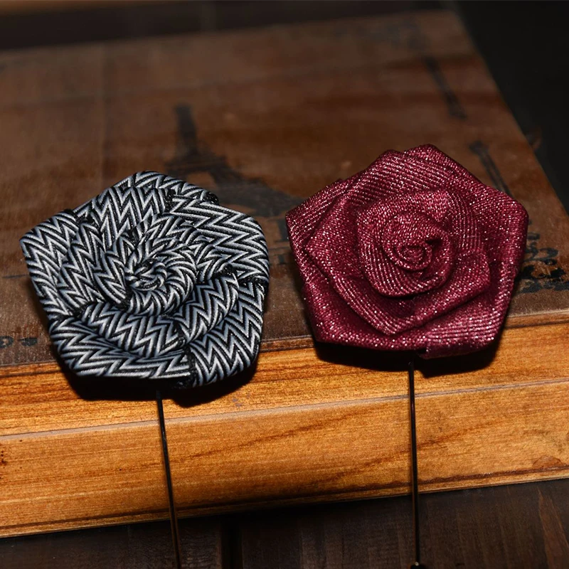 

High-end Fashion Collar Needle Flower Rose Suit Shirt Brooch Brooch Korean Version Of Men And Women Flower Handmade Brooch