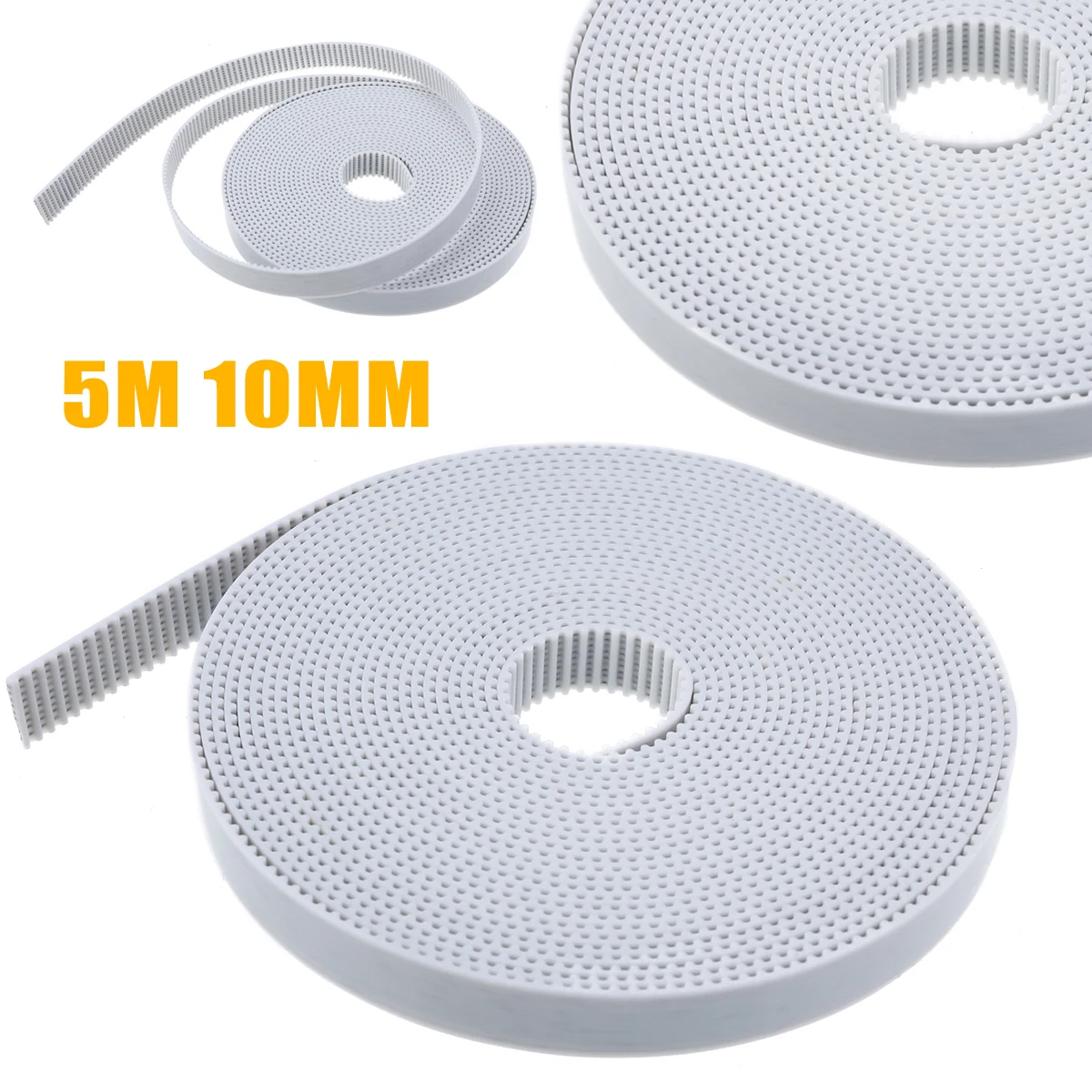 Mayitr 5M 10mm PU GT2 Timing Belt White Open End Steel Cords Reinforced Suitable For 3D Printer Accessoires