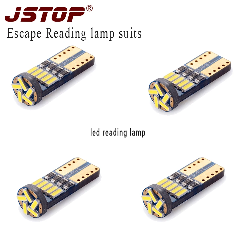 

JSTOP 4piece/set 12VAC led reading light canbus led trunk lamp auto Interior Lights W5W Wedge led lamps led car Reading bulbs
