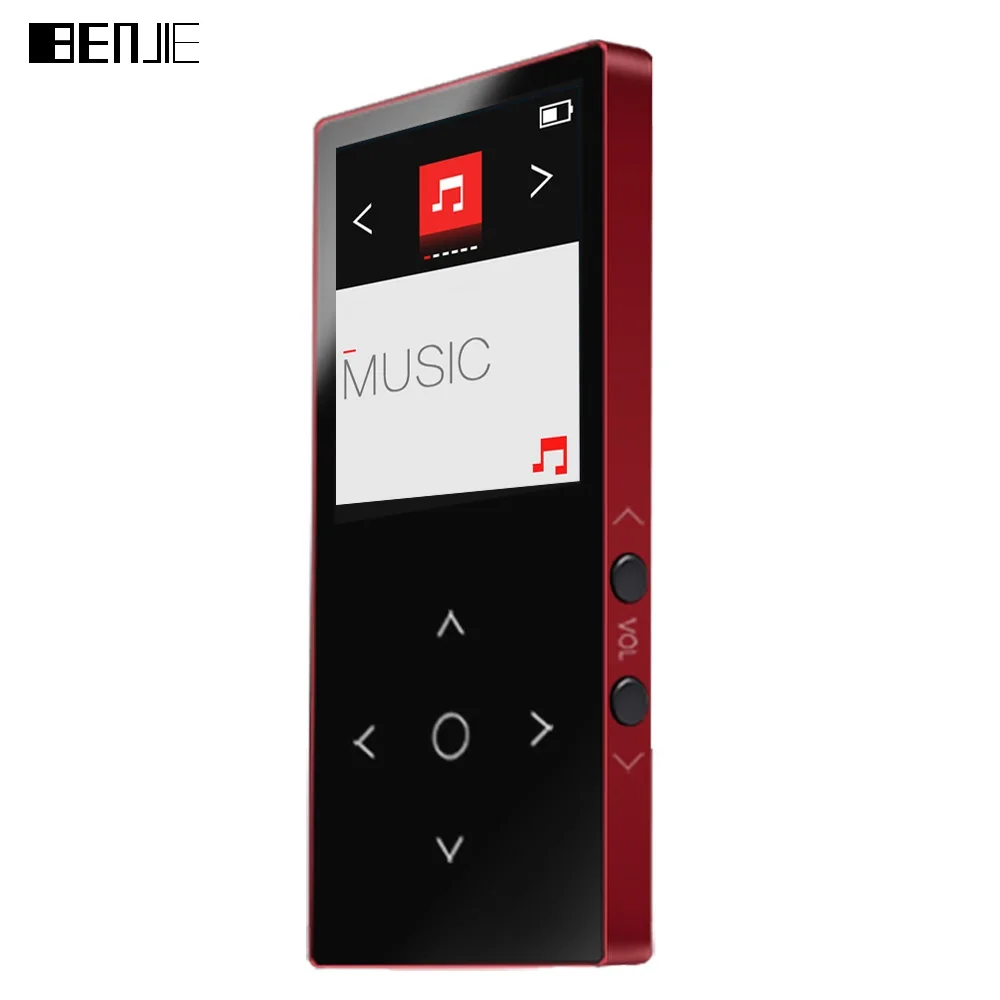 BENJIE 8G сенсорные клавиши Bluetooth MP3 плеер 8 мм тонкий музыкальный плеер MP3-плеер Поддержка bluetooth FM Электронная книга рекордер TF электронная книга - Цвет: Красный