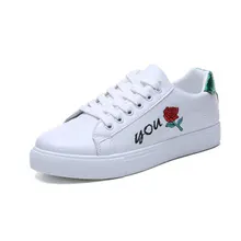 Женская парусиновая обувь; повседневная обувь на плоской подошве; женские кроссовки; модная обувь с вышивкой; женская уличная спортивная обувь на шнуровке; SS67