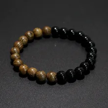 Новое поступление модные 8 мм бусины из натурального дерева Браслеты Ethinc медитация дружбы браслеты, бижутерия для мужчин и женщин Подарки