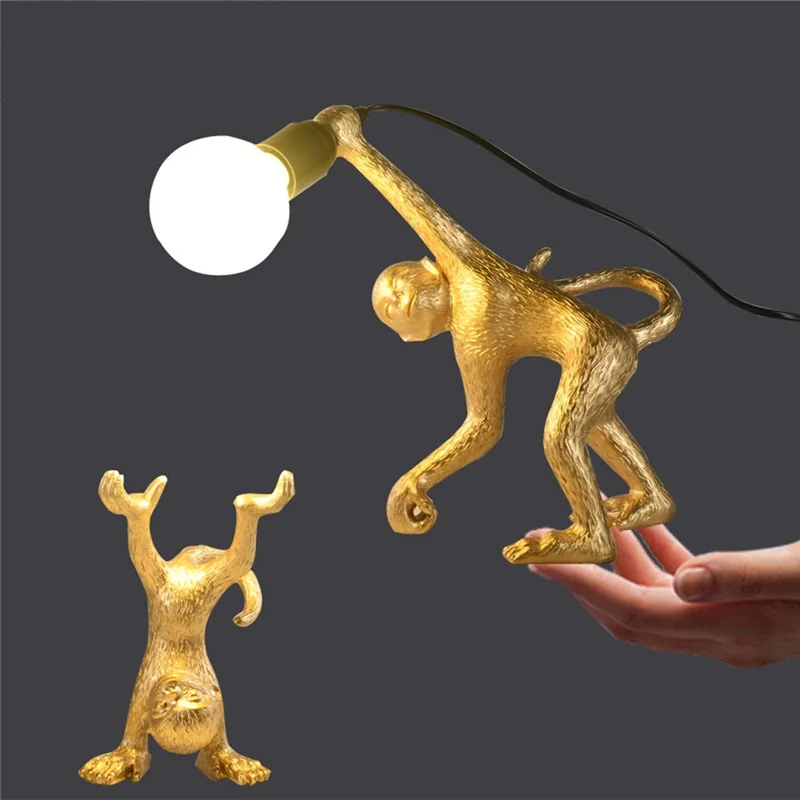 Современная настольная лампа, дизайн, 2 комбинации обезьяны, креативный светильник обезьяны для детской спальни, гостиной