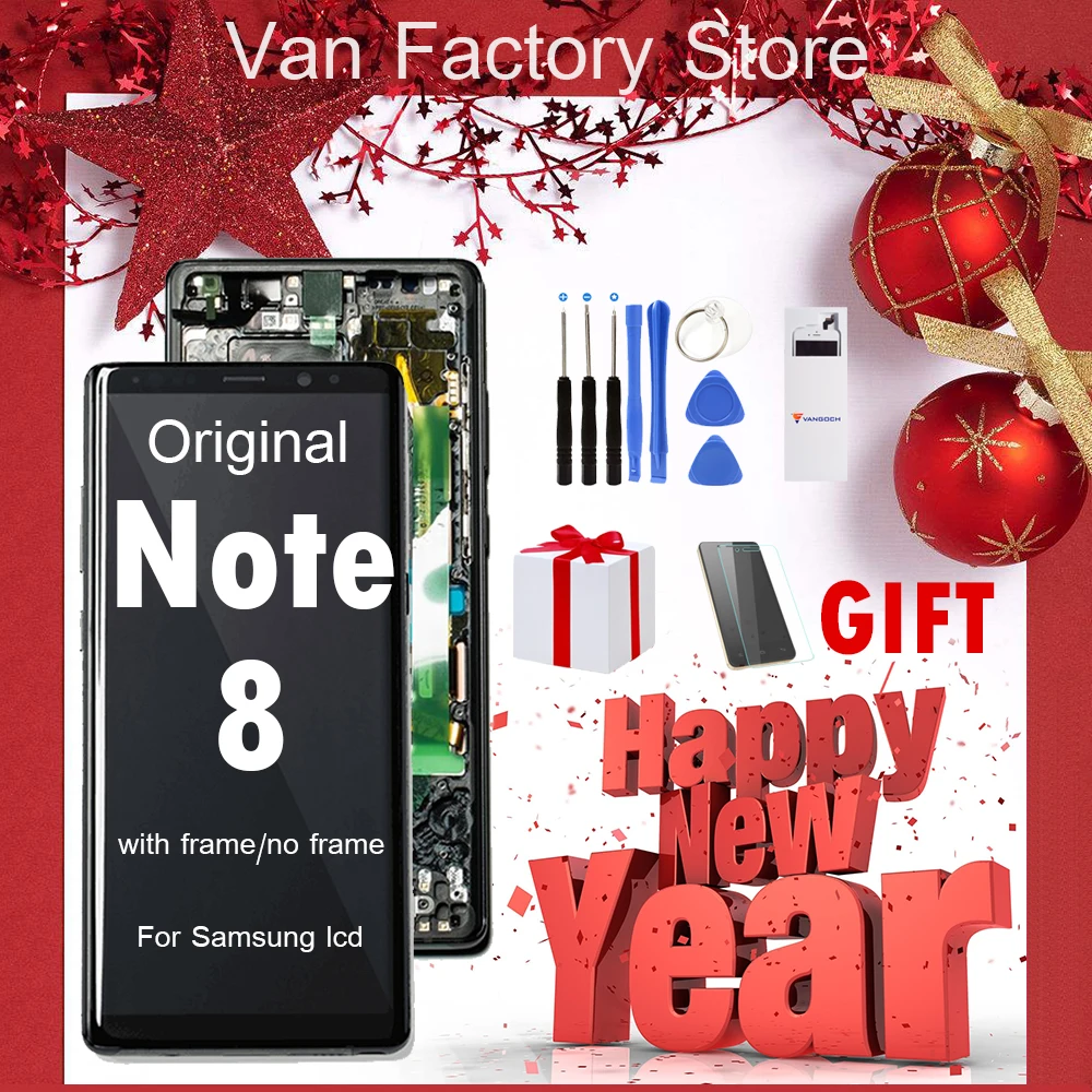 

Original Super Amoled LCD Screen for Samsung Galaxy Note 8 N9500 N9500F Assembly Replacement with frame free gift and shipping