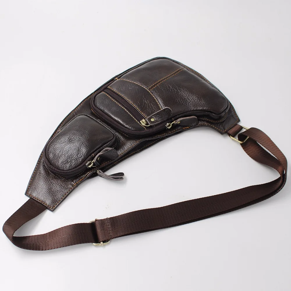 Для мужчин пояса из натуральной кожи Винтаж один грудь Back Pack коровьей