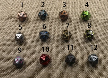 

20 sided Metal Dice High Quality Outdoor Entertainment Party Portable Metal Poker Solid Dominoes Game Dice