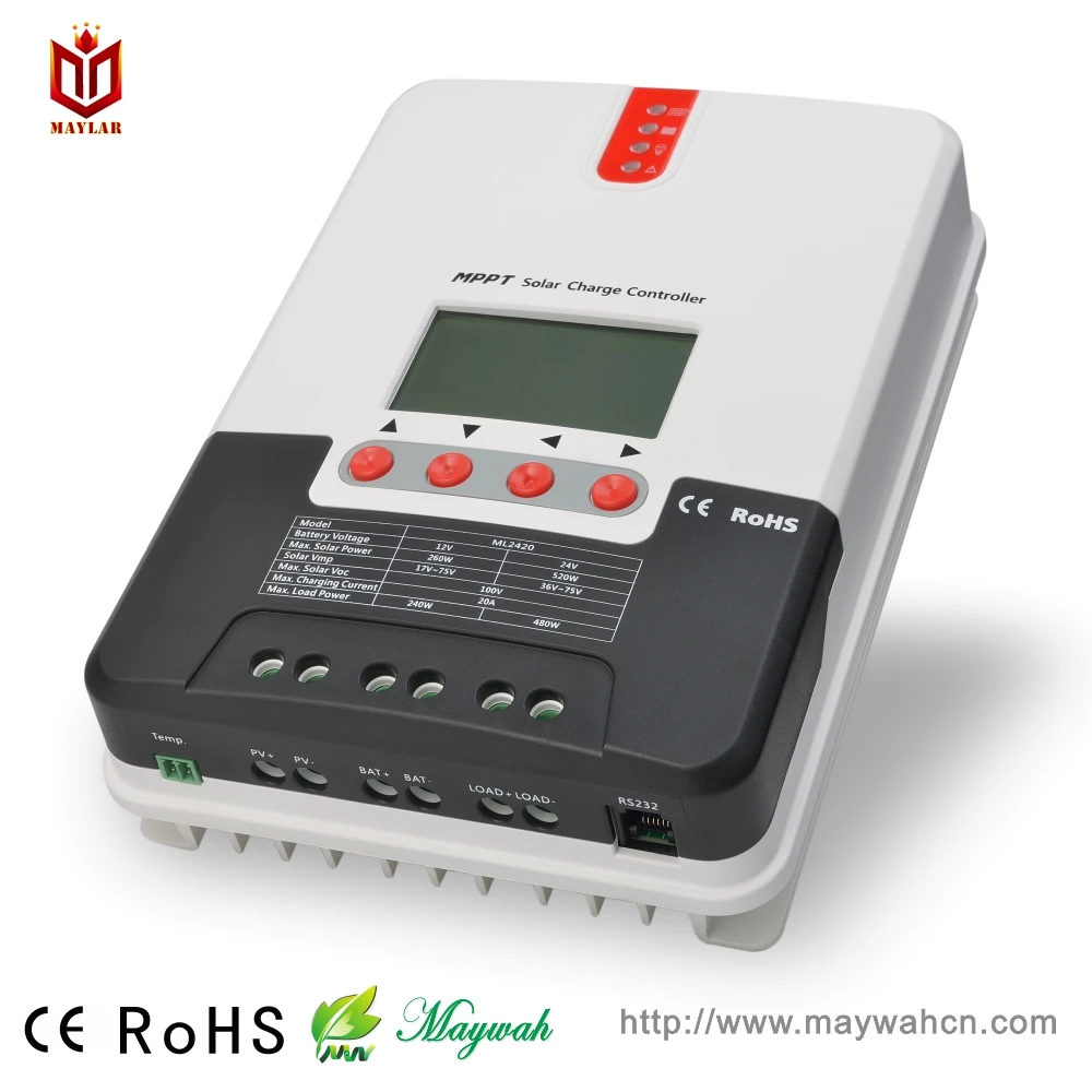 12V/24V Auto recognization Solar Charge Controller 20A MPPT Mode with Digital Screen Solar Home System 12V/24V Auto recognization Solar Charge Controller 20A MPPT Mode with Digital Screen Solar Home System