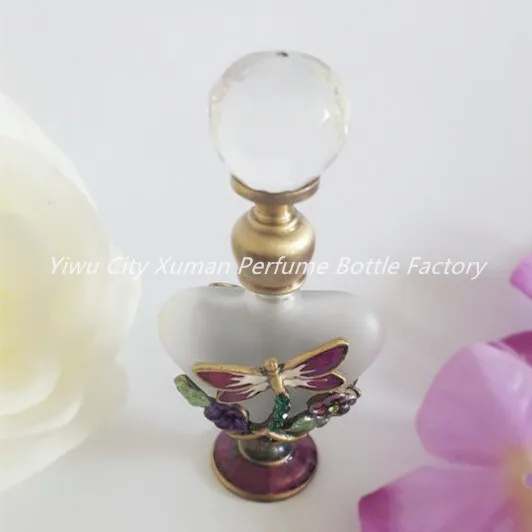 

Vintage Heart Shape Empty Refillable Metal Glass 5ml Perfume Bottle Stopper Gift