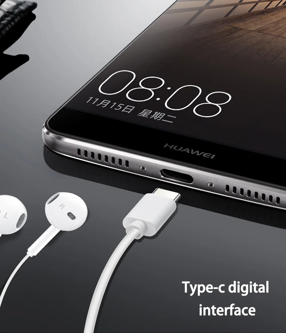Huawei Honor оригинальные официальные классические наушники type-C AM33 наушники типа C для Honor 10 V10 Note 10 mate 10 20 P20
