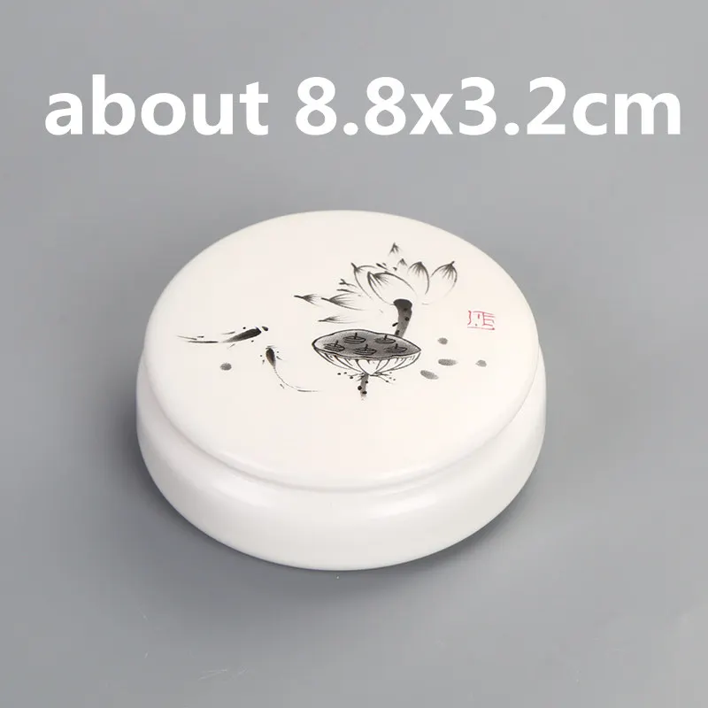 hetangyu 8.8x3.2cm Мини-коробка, многофункциональная керамическая банка для хранения, китайский контейнер для чая, коробка для порошка, крема, коробка для красоты, шкатулка для ювелирных изделий, банки для хранения мелких вещей - Цвет: hetangyu 8.8x3.2cm