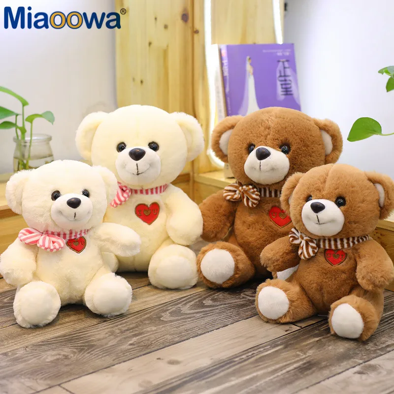 

Miaoowa 1pc 23/30cm Sweet Teddy Bear Plush Doll Cartoon Stuffed Animal Bear Plush Toy with Heart Lovely Birthday Valentine Gift