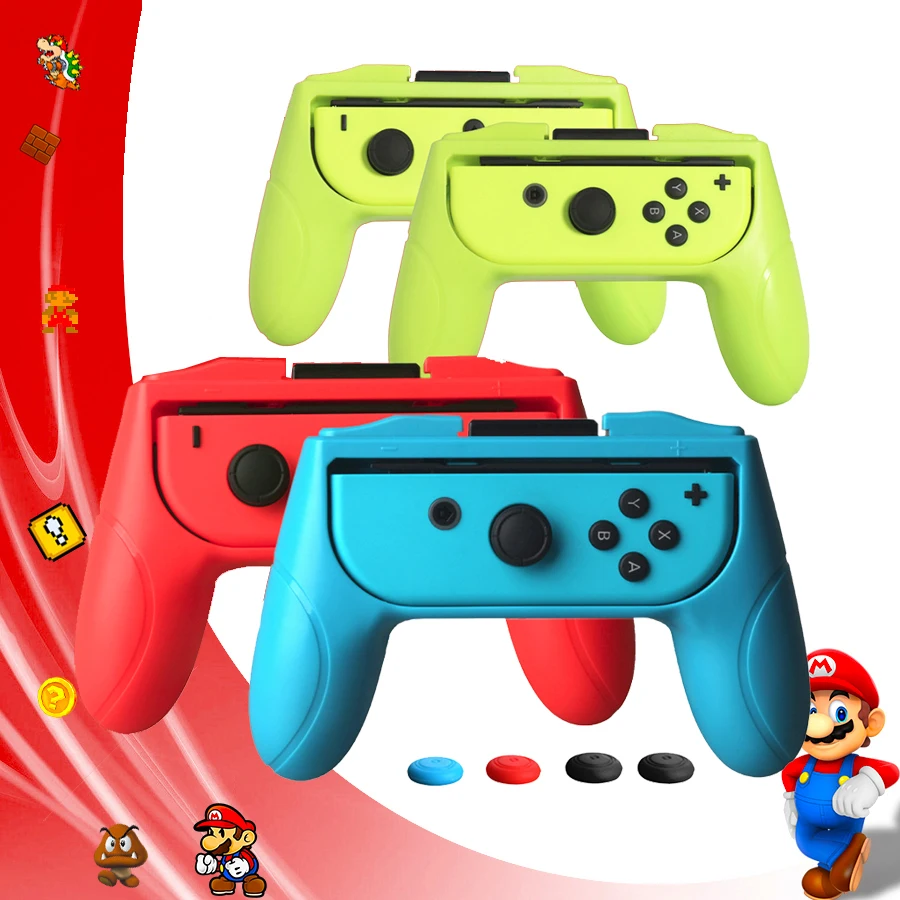 

Nintend Switch Accessories 2Pcs ABS Joystick Grips Handle Silicone Caps Holder for Nintendo Switch Joycon Controller Games